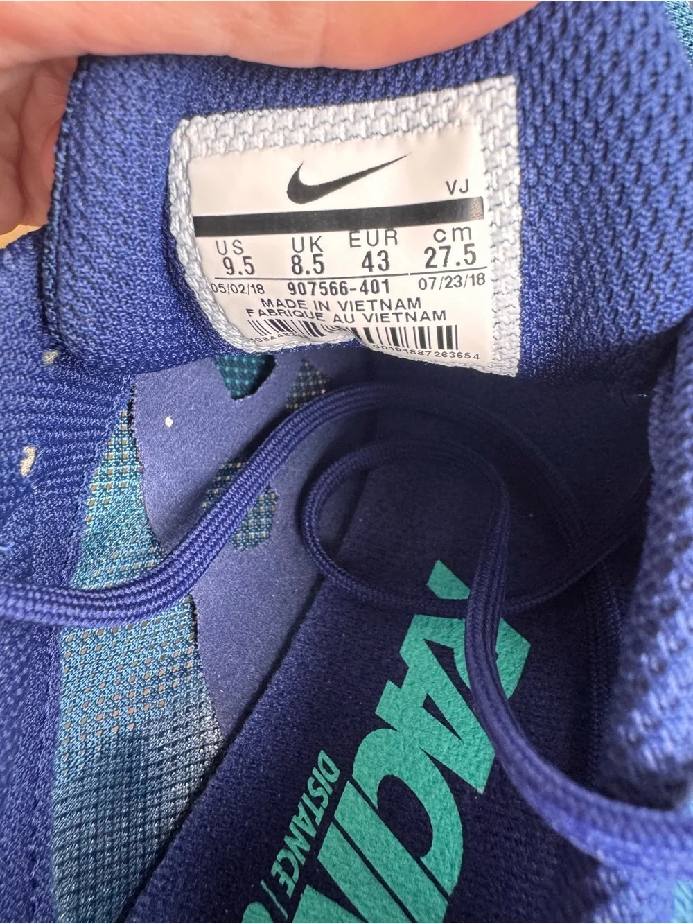 Nike Zoom Rival D Distance Track Spikes Blue Teal Men’s Size 9.5 907566-401